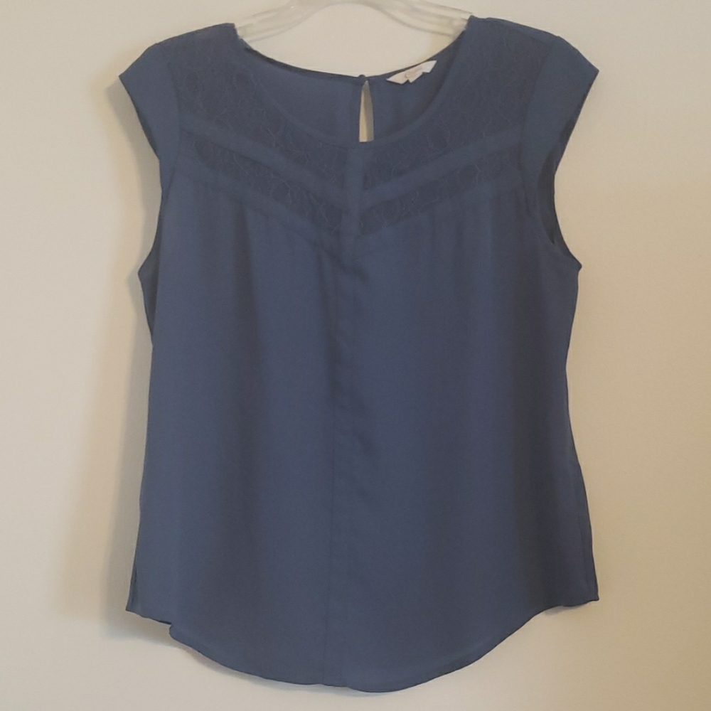 Blue lace blouse
